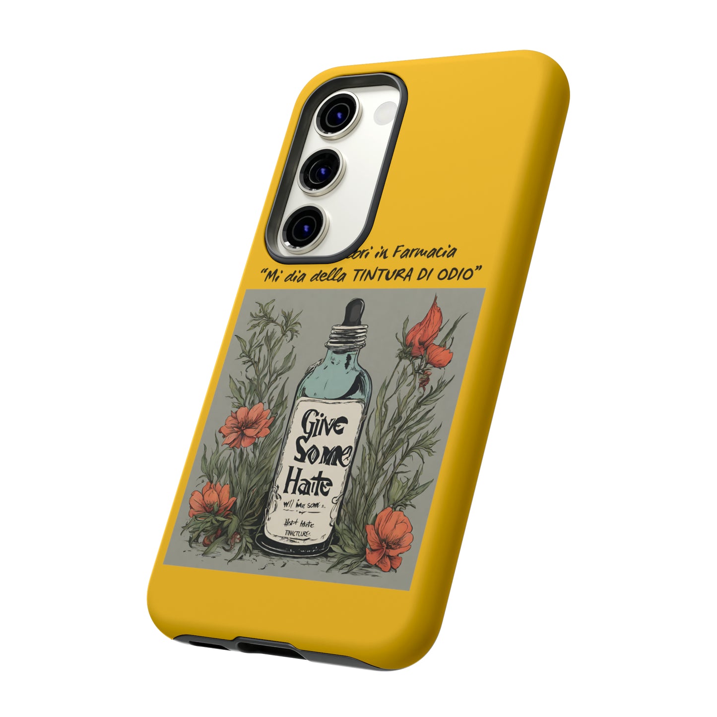 iPhone/Samsung/Google Pixel cover "Tintura di Odio" famous phrases collection in the pharmacy