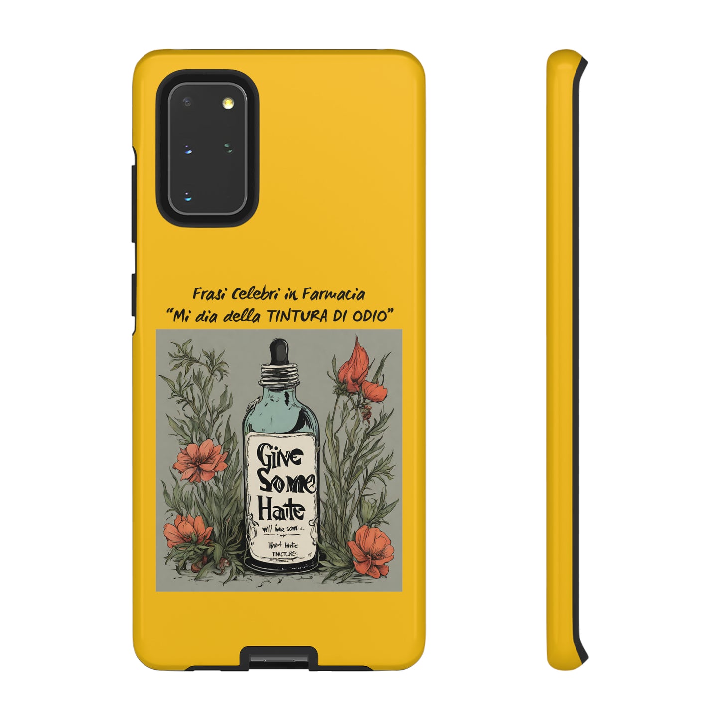 Cover iPhone/Samsung/Google Pixel "Tintura di Odio" collezione frasi celebri in farmacia