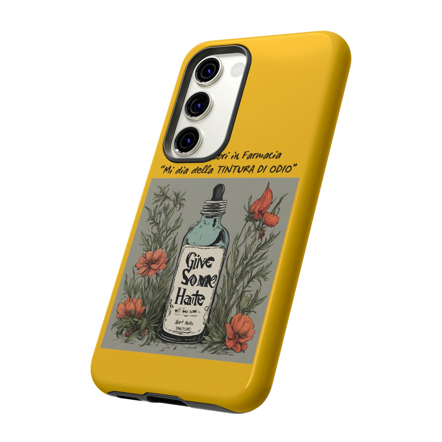 iPhone/Samsung/Google Pixel cover "Tintura di Odio" famous phrases collection in the pharmacy